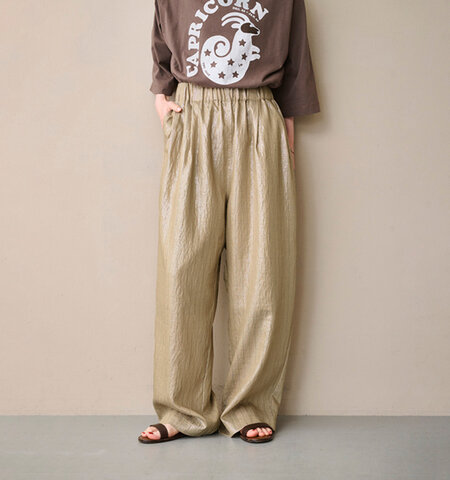 kha:ki|フォイル プリント 2タック イージー パンツ FOIL PRINT 2TUCK EASY PANTS mil26spt3257