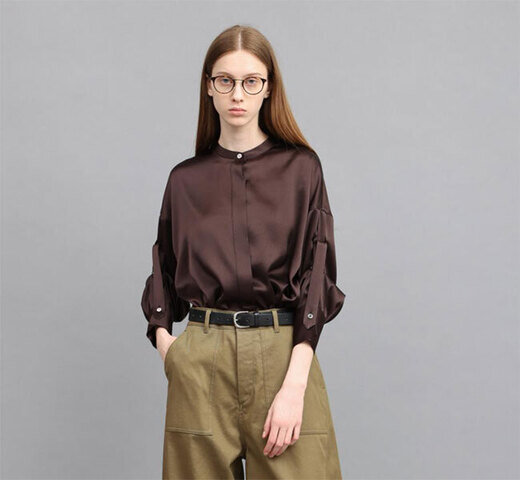SACRA|SACRA サクラ 126516071 トリアセテート サテンシャツ TRIACE SATIN SHIRT