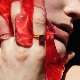 les bon bon|recto garnet ring リング 天然石 ガーネット