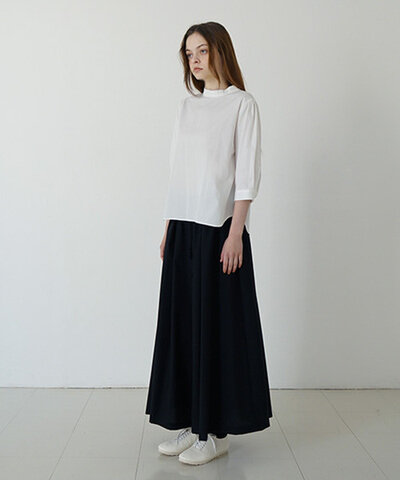 Mochi｜ gather blouse(organic cotton)[ms21-b-01/off white] ギャザーブラウス