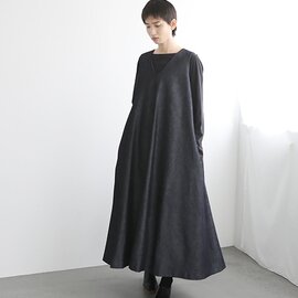 Mochi｜v-neck denim dress [mo-op-04/dark indigo]