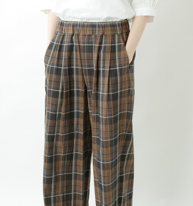 Vent D Ouest Par Le Minor コットンリネンチェックパンツ El16135 Rf Piu Di Aranciato ピウディアランチェート キナリノモール
