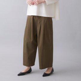 STAMP AND DIARY|スーピマコットン60/2ギャバ クリアカット ウエストタックワイドパンツ91cm丈