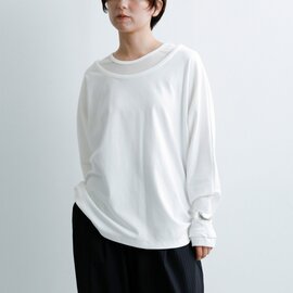 CYAN TOKYO|ストレッチコットン レイヤーネック ドルマン 長袖カットソー 604485