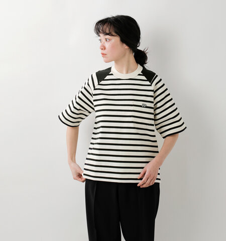 SCYE BASICS｜コットン ジャージー ボーダー Tシャツ “Striped Cotton Jersey Paneled T-Shirt” 5724-21715-fn
