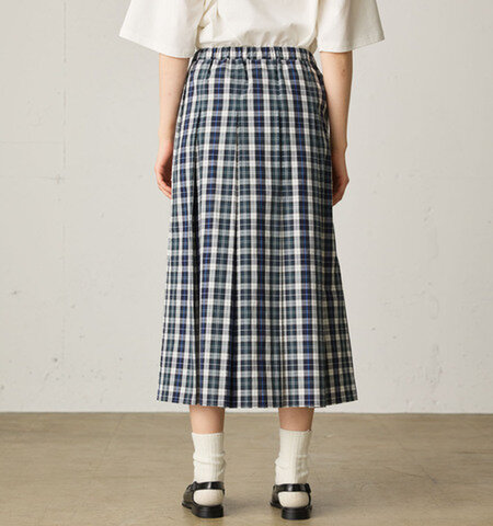 MidiUmi｜check tucked skirt