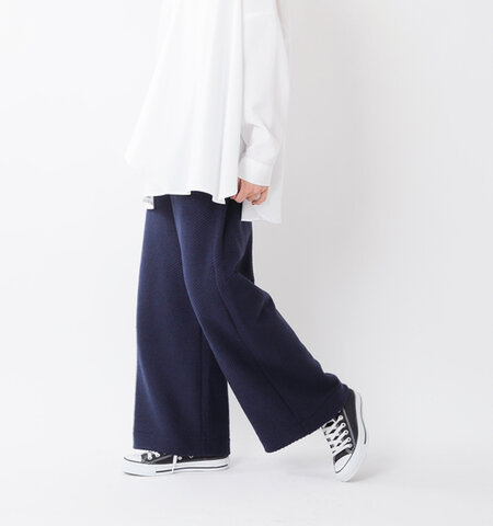 mao made|カルゼ起毛ワイドストレートニットパンツ 041207o-mm