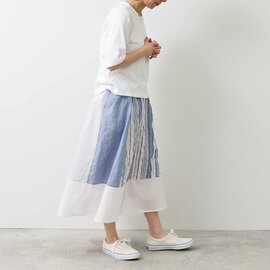 NARU｜(ナル) シャーリングストライプ 切替スカート 655905 フレアスカート