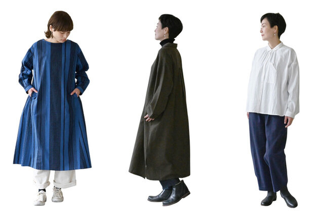 左:モデル160cm 中央:モデル160cm 右:モデル160cm