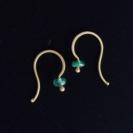 Carla Caruso｜14kt goldピアス エメラルド・ルビー“Gem Drop Earrings” p-d-01-02-tr ギフト 贈り物