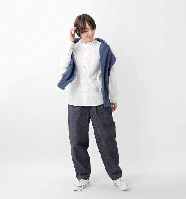 model asuka：160cm / 48kg 
color : navy / size : 1