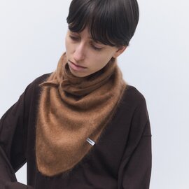 elegancese|Fur cashmere triangle scarf