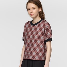 mizuiro ind|アーガイルプリントTシャツ | 3-210075 mizuiro ind(ミズイロインド)