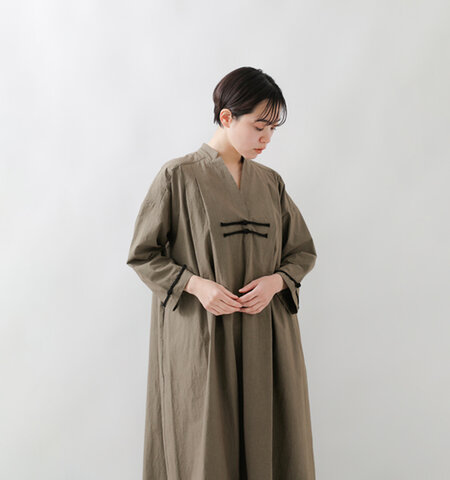 RYU｜コットン ワッシャー ダンプ マオカラー Aライン ドレス “dump mao dress” s2313w-rf