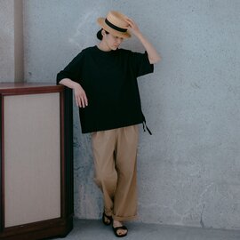 RINEN｜60/2スーピマ天竺 半袖裾ヒモクルーネック/4color/No.19417