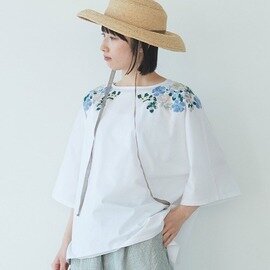 yuni｜花刺繍 袖フレアTシャツ 1701CT018241