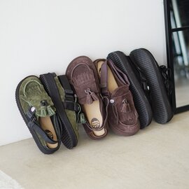 SHAKA|4WAY ミュール スライドサンダル スリッポン スエードレザー キルトタッセル モカシン シューズ 靴 MOC MULE TASSEL SUEDE SK-296 シャカ