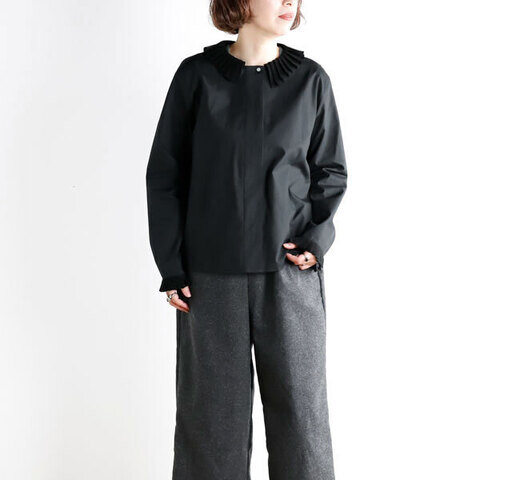 mizuiro ind|mizuiro ind ミズイロインド 4-230066 プリーツカラーシャツ