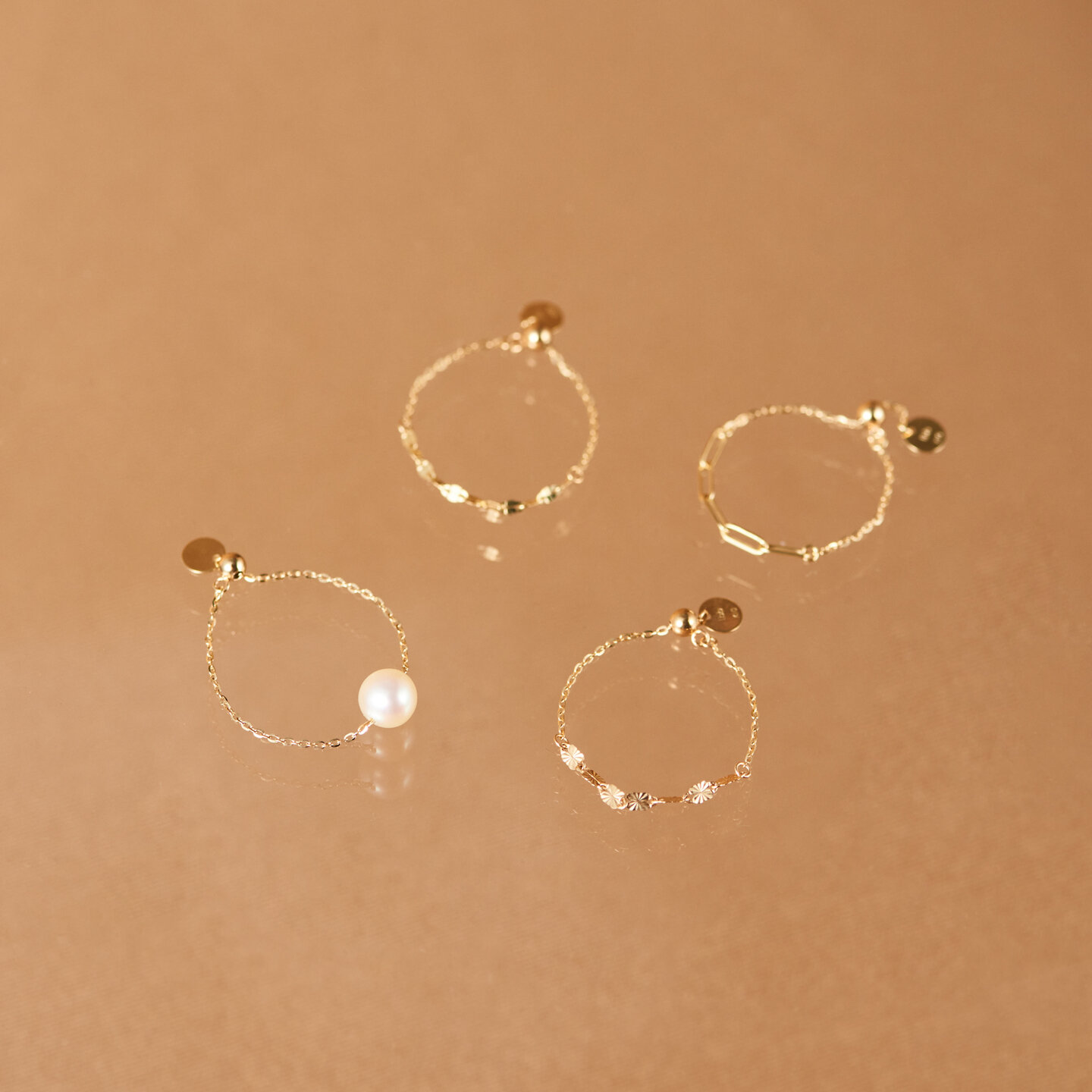 les bon bon|adjustable shine ring リング K10 チェーン les bon bon|adjustable shine ring リング K10 チェーン