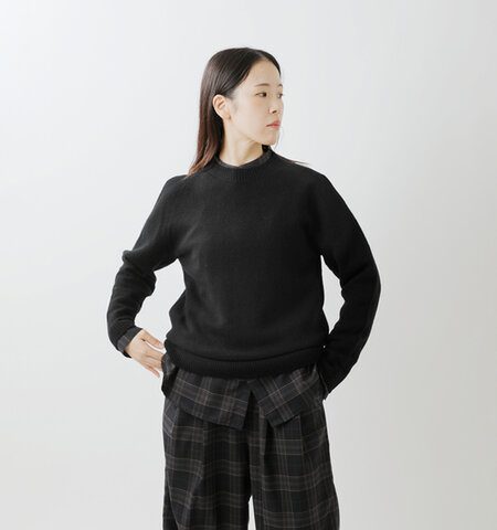 RINEN|ウール天竺編み クルーネック ニットセーター r17681-ms