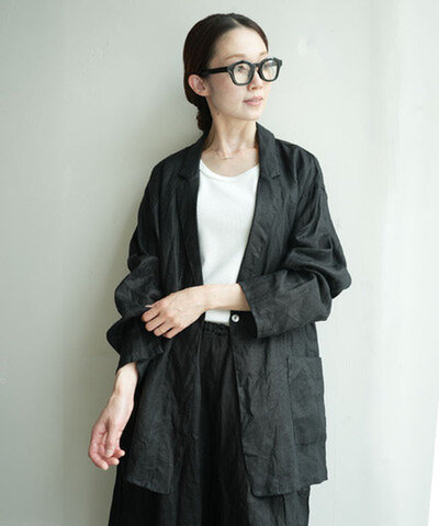 mizuiro ind|linen wide shirt JK リネンワイドシャツジャケット トップス テーラード セットアップ可能 2-230116