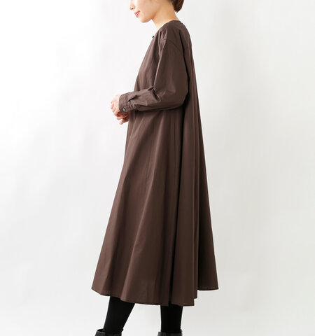 MidiUmi|コットンノーカラーシャツワンピース 3-757848-yn