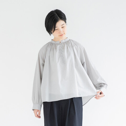 TUTIE.|コットンリネンローンリボンタイラグランブラウス
