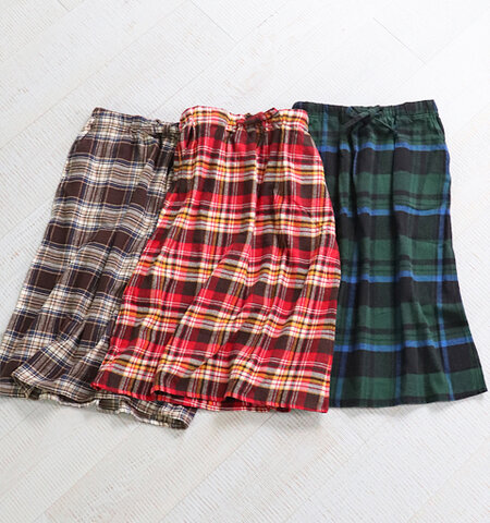 SOUTH2 WEST8|String Skirt -Cotton Twill Plaid
