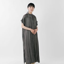Soi-e|ジャガード 2柄使い サイドスリット シャツワンピース 821228-tr