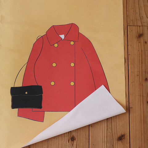 nunocoto｜ファブリックポスター：Red coat（須貝美和）