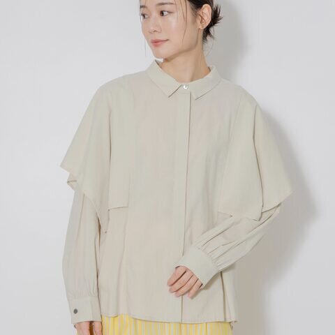 TUTIE.|コットンセルロースフレアショルダーブラウス