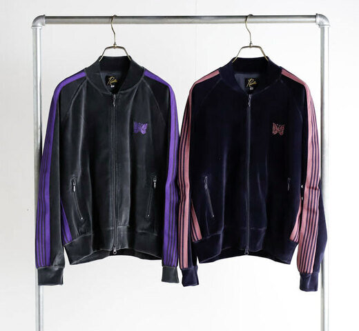 Needles|NEEDLES ニードルズ Rib Collar Track Jacket - C/PE Velour リブカラートラックジャケット ベロア TY358