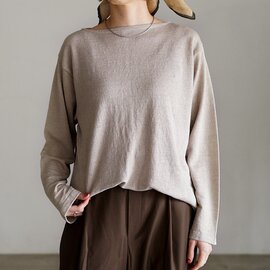 Yonetomi NEW BASIC|サマーニット リネン バスクニット 長袖Tシャツ カットソー ユニセックス AMA LINEN BASQUE KNIT PULLOVER 95-262-018 ヨネトミ