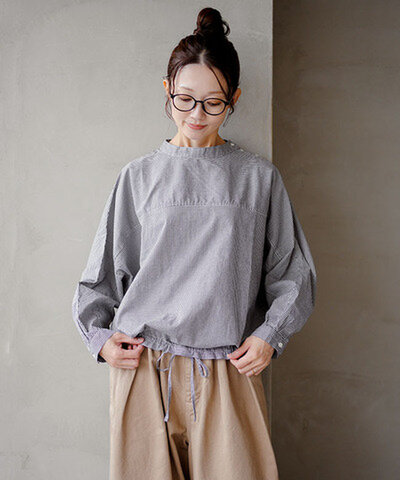 grin|ブロードドルマン長袖シャツ レディース トップス ブラウス 8255t-020