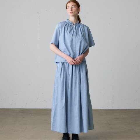 MidiUmi|chambray gather skirt