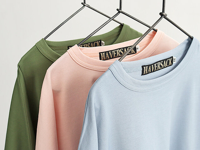 今回もHAVERSACKにナイモノねだりしたエクスクルーシブカラー◎
春らしい爽やかさとベーシックなボトムにも合わせやすい色味をセレクトしました!!