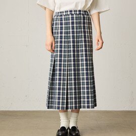 MidiUmi｜check tucked skirt