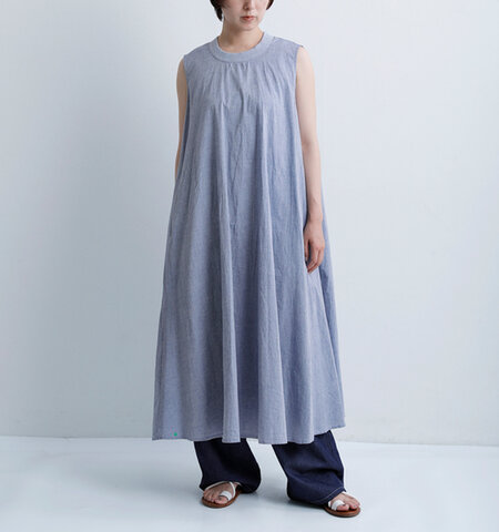 MidiUmi|コットン シャンブレー ノースリーブ プレンティ ワンピース 2-750234