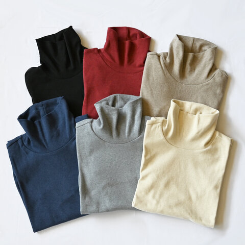 sisam|オーガニックコットン100%のタートルネックトップ【カットソー】【長袖】【シンプル】 / OCタートルネックトップ