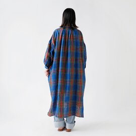 UNIVERSAL TISSU｜東炊き リネン チェック シャツ ドレス ut240op024-mn