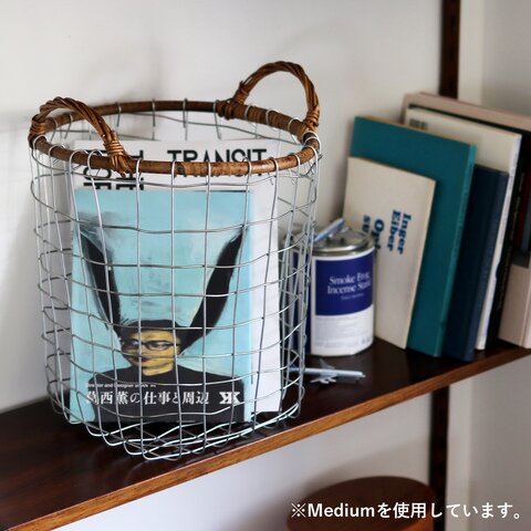 PUEBCO|RATTAN TOP WIRE BASKET/ワイヤーバスケット ラタン
