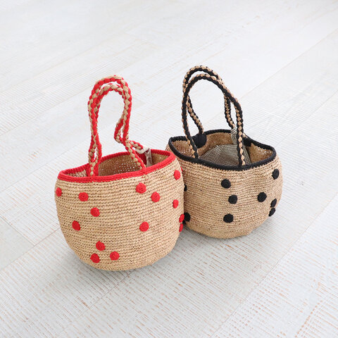 NORO|PETIT POIS MADRAGUE・S ドット・ラフィアバッグ・S