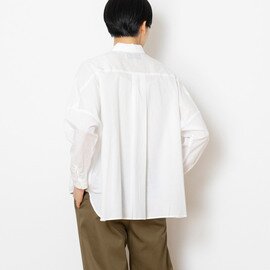 STAMP AND DIARY｜刺繍 ”ペサパッロ” 60コットンローン シャツカラービッグシャツ