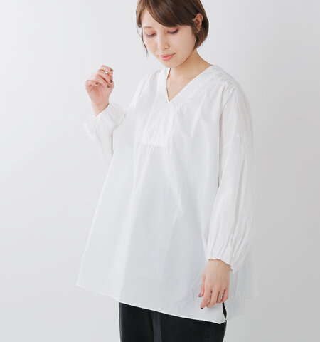 UNIVERSAL TISSU|シルキータイプライターコットンカフタンブラウス ut190bl008-mm