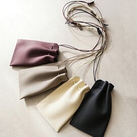 ITTI|HERRIE KINCHAKU POUCH - PM ヘリー キンチャクポーチ-PM レザー ギャランティーカード付属 itti-bag-090-ds