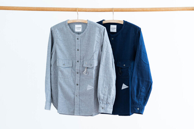and wander|thermonel collarless shirt