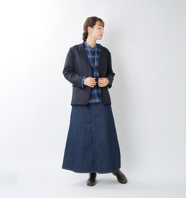 model mizuki:168cm / 50kg
color : dark navy / size : 36