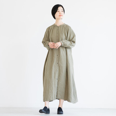 TUTIE.|リネン起毛ムジギャザーワンピース