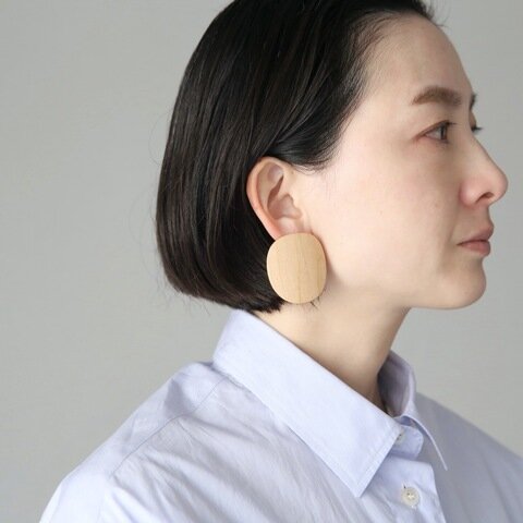 _Fot｜plywood oval earrings  [ イヤリング ]