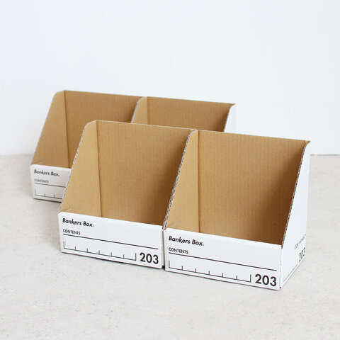 Fellowes｜203マンガホルダー 4個1パック/紙製収納ボックス